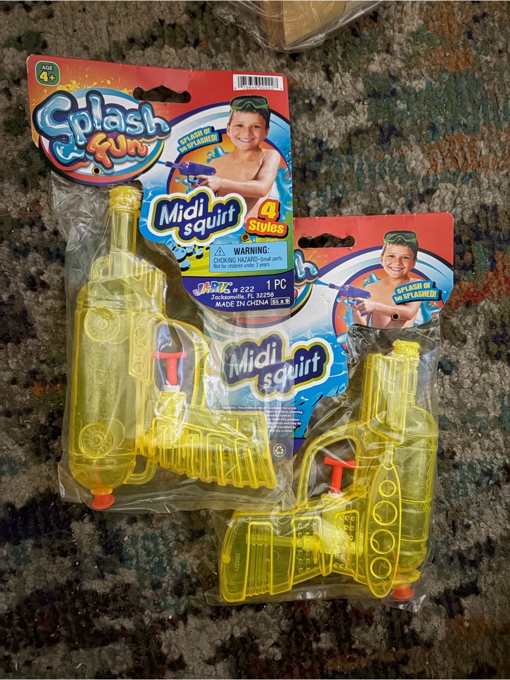 Splash Midi Squirt Water Gun - Yellow Transparent (2 Pack)